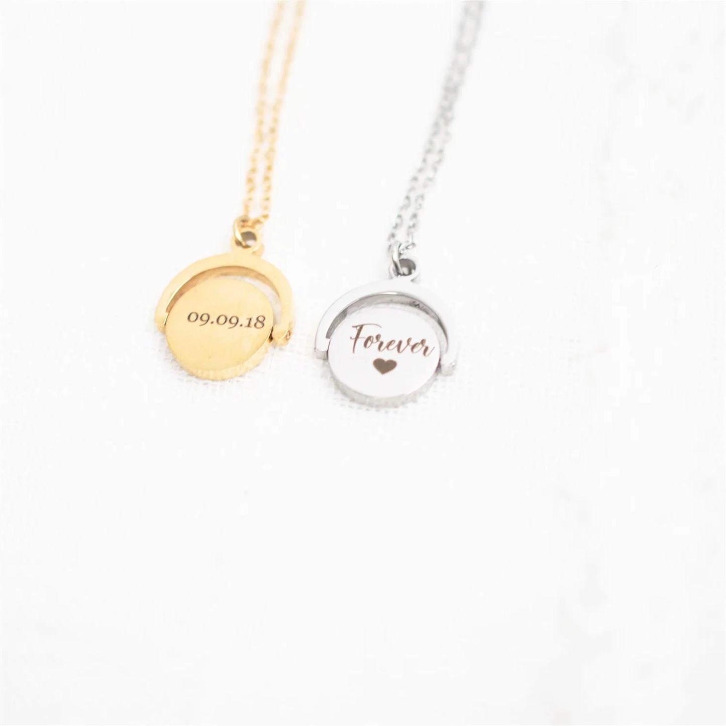 Spinner Personalised Name Necklace Spinner Necklace I Love You Women Necklace Gift for Her Stainless Steel Custom Name Necklac