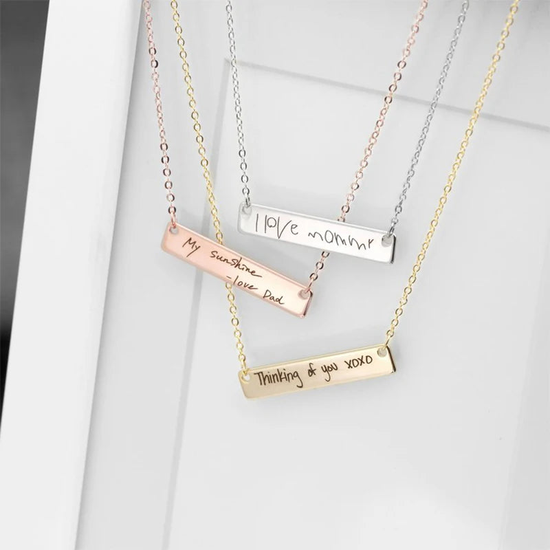 Gold Handwriting Necklace Custom Handwriting Jewelry Signature Necklace Custom necklace Mom  Kids Mothers Day Gift Teacher Gift