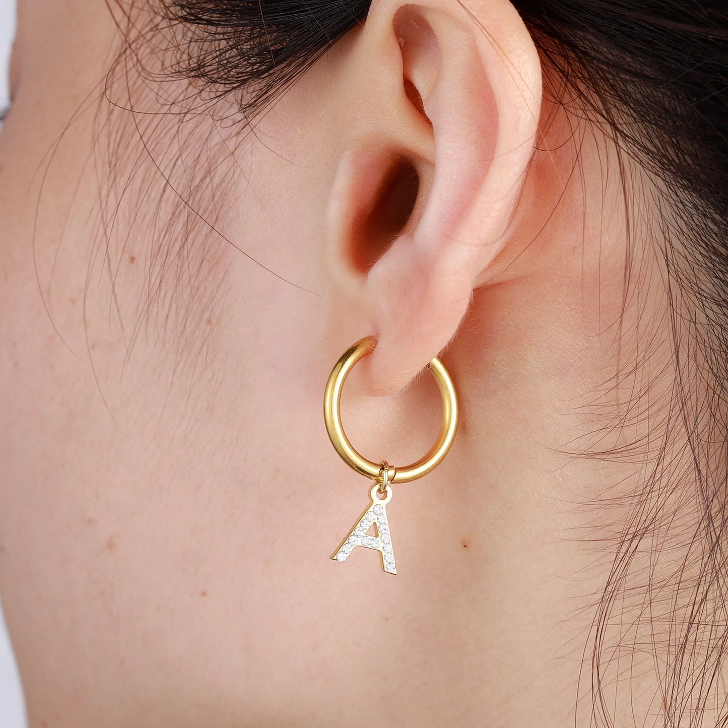 Personalized Gift Idea Initial Earrings Bridesmaid Gifts A-Z Letter Hoop Earrings Gold Dainty Gold Hoops Letter Earrings for Her